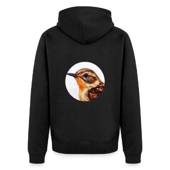 Wren bird - Unisex Premium Organic Zip Hoodie - black - Back - Nico (187cm)