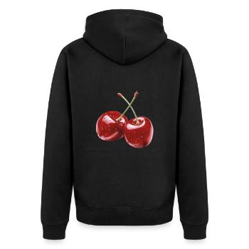 Cerise - Veste à capuche bio Premium Unisexe - noir - Dos - Nico (187cm)