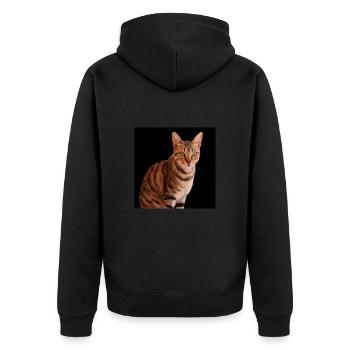 Chat chat chaton doux - Veste à capuche bio Premium Unisexe - noir - Dos - Nico (187cm)