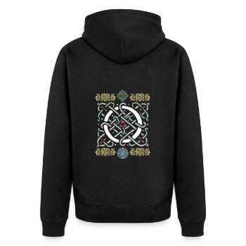 O - Unisex Premium Organic Zip Hoodie - black - Back - Nico (187cm)