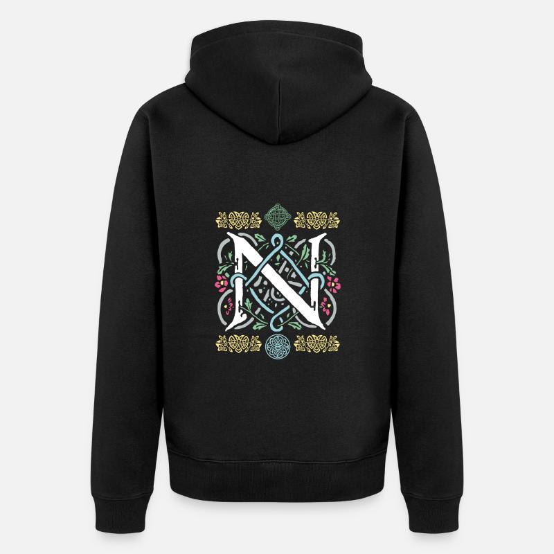 N - Unisex Premium Bio Zip Hoodie - Schwarz