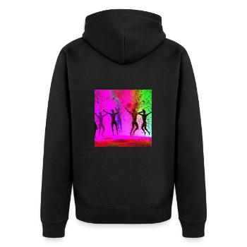 holi - Unisex Premium Bio Zip Hoodie - Schwarz - Hinten - Nico (187cm)