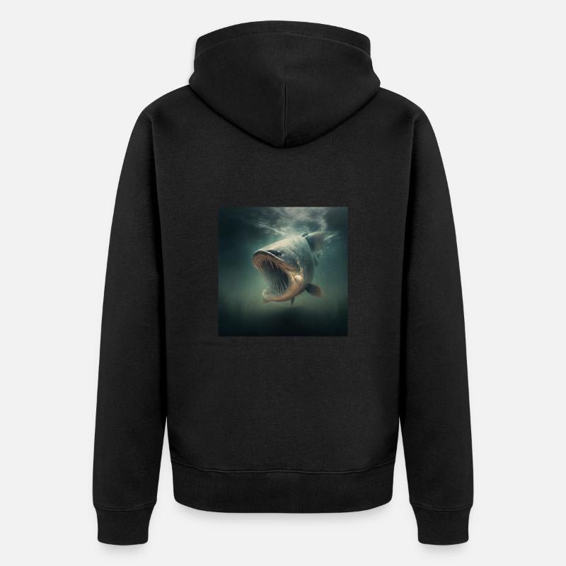 Guerrier du poisson-chat - Veste à capuche bio Premium Unisexe - noir
