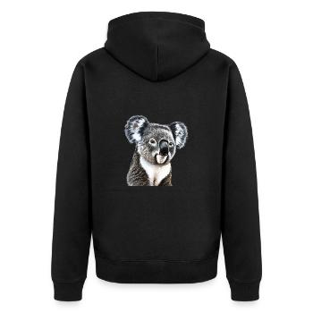 Koala cute cute gift idea koala bear - Unisex Premium Organic Zip Hoodie - black - Back - Nico (187cm)