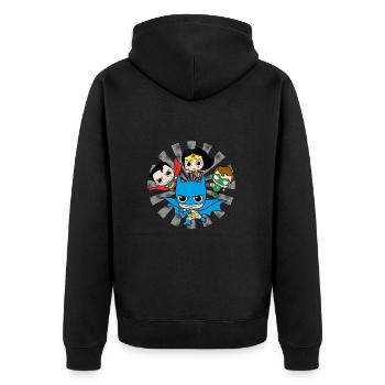 DC Comics Originals Chibis - Unisex Premium Bio Zip Hoodie - Schwarz - Hinten - Nico (187cm)
