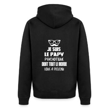 Je suis le papy psychotique t-shirt grand-père - Veste à capuche bio Premium Unisexe - noir - Dos - Nico (187cm)