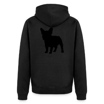 Frenchie - Veste à capuche bio Premium Unisexe - noir - Dos - Nico (187cm)