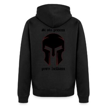 Si vis pacem para bellum - Unisex Premium Organic Zip Hoodie - black - Back - Nico (187cm)