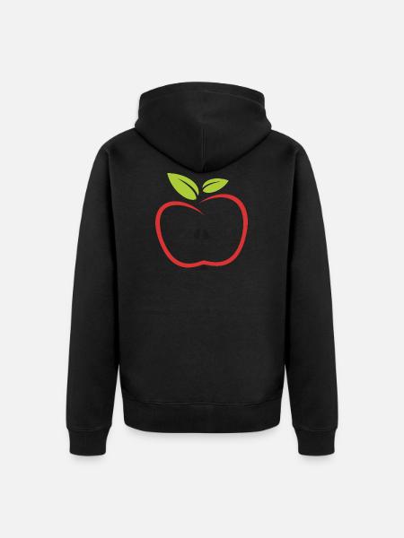 Apfel - Unisex Premium Bio Zip Hoodie - Schwarz