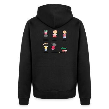 Kinder - Unisex Premium Bio Zip Hoodie - Schwarz - Hinten - Nico (187cm)