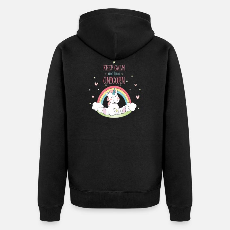 Unicorn - Unisex Premium Bio Zip Hoodie - Schwarz