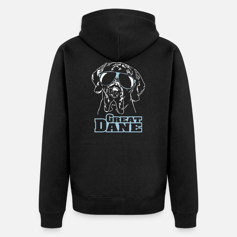 GREAT DANE cool - Unisex Premium Organic Zip Hoodie - black