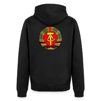 République démocratique allemande - Veste à capuche bio Premium Unisexe - noir - Dos - Nico (187cm)