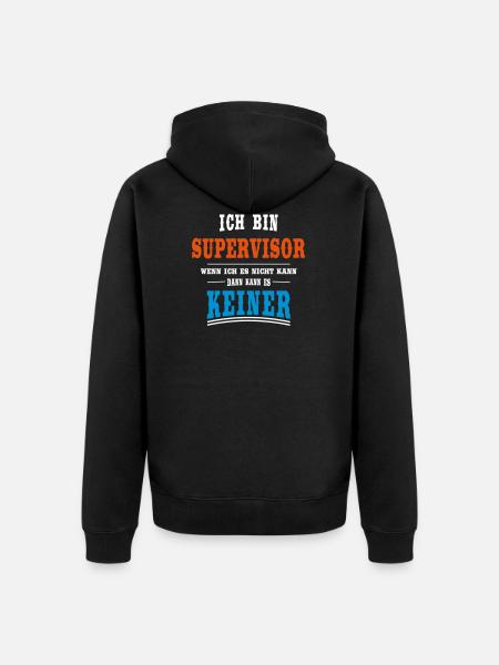 Supervisor Beruf - Unisex Premium Bio Zip Hoodie - Schwarz