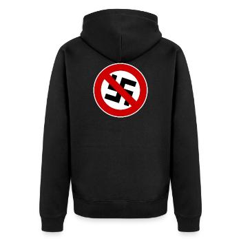 contre les nazis - Veste à capuche bio Premium Unisexe - noir - Dos - Nico (187cm)