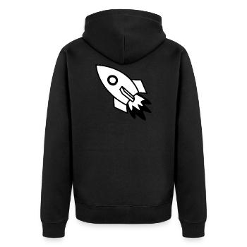 Rocket black - Unisex Premium Organic Zip Hoodie - black - Back - Nico (187cm)