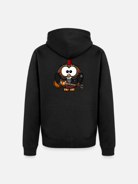 Chouette comme Punk avec guitare - Veste à capuche bio Premium Unisexe - noir