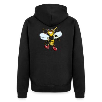 bumblebee bee wasp hornet bee wasp horny - Unisex Premium Organic Zip Hoodie - black - Back - Nico (187cm)