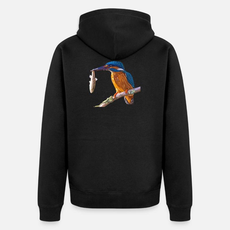 kingfisher eisvogel - Unisex Premium Bio Zip Hoodie - Schwarz