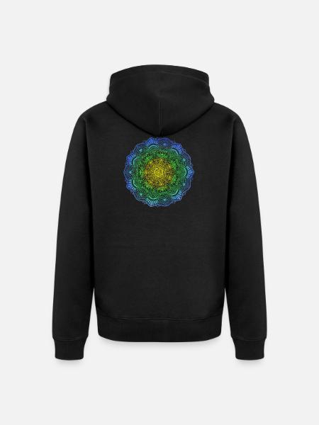 Mandala - Unisex Premium Bio Zip Hoodie - Schwarz