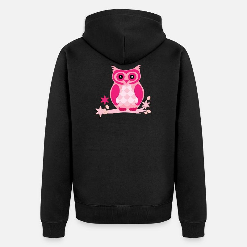 bande dessinée Owl - Veste à capuche bio Premium Unisexe - noir
