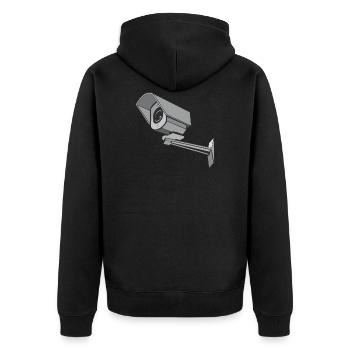 Caméra de sécurité - Veste à capuche bio Premium Unisexe - noir - Dos - Nico (187cm)
