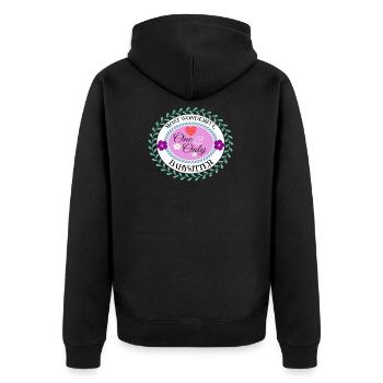 Baby Kid Child Mom: most wonderful babysitter - Unisex Premium Organic Zip Hoodie - black - Back - Nico (187cm)