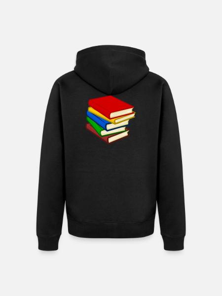 Bücher - Unisex Premium Bio Zip Hoodie - Schwarz
