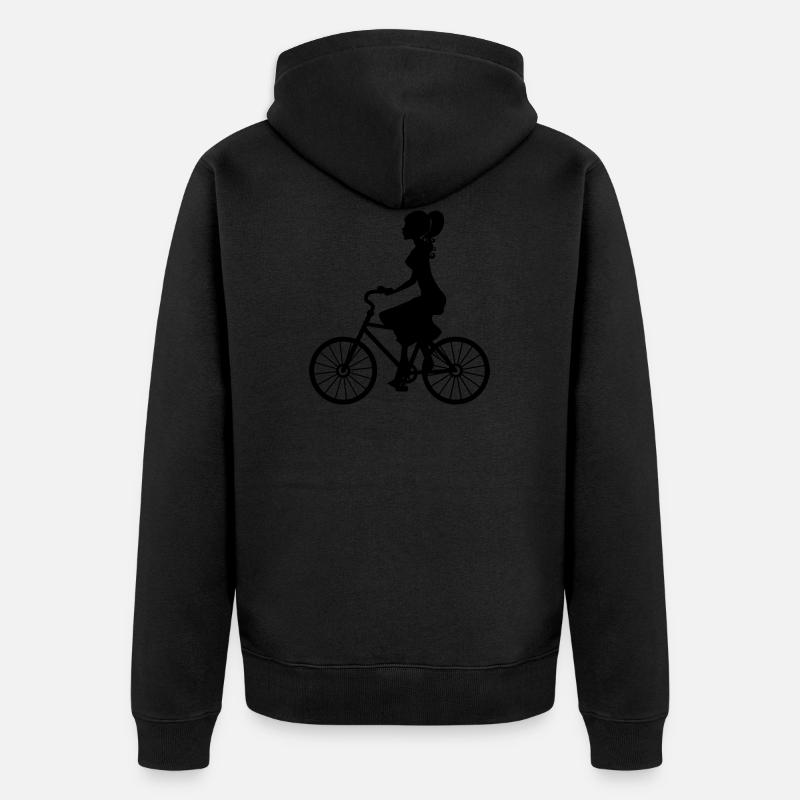 fille de vélo - Veste à capuche bio Premium Unisexe - noir