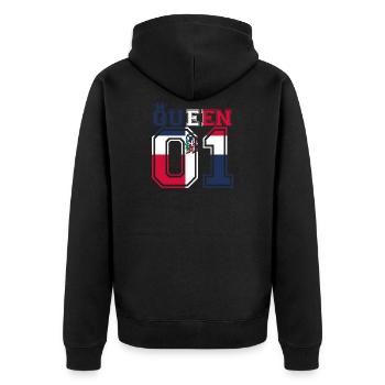 partner land king 01 prince Dominikanische Republi - Unisex Premium Bio Zip Hoodie - Schwarz - Hinten - Nico (187cm)