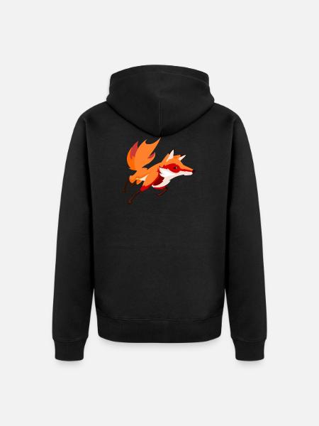 Fox - Unisex Premium Organic Zip Hoodie - black