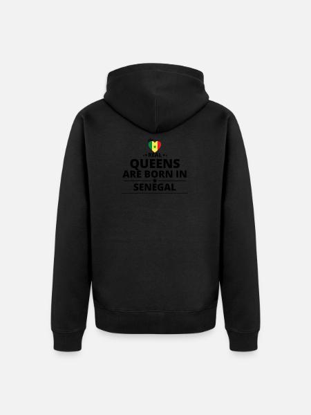 GIFT QUEENS LOVE FROM SENEGAL - Unisex Premium Organic Zip Hoodie - black