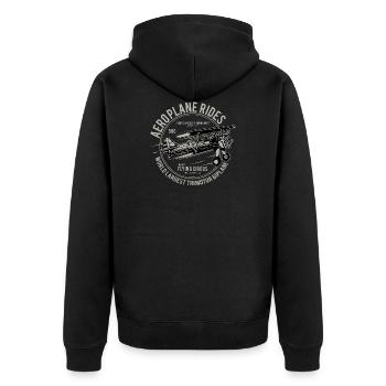 Aeroplane Rides - Unisex Premium Bio Zip Hoodie - Schwarz - Hinten - Nico (187cm)