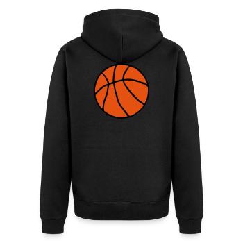 cadeau main de basket-ball dessiné - Veste à capuche bio Premium Unisexe - noir - Dos - Nico (187cm)