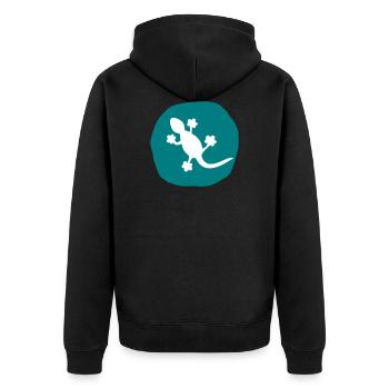 Idée de cadeau dessiné à la main Gecko Lizard Salamander - Veste à capuche bio Premium Unisexe - noir - Dos - Nico (187cm)