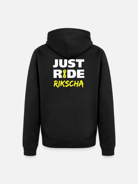 Just ride Rikscha Geschenk - Unisex Premium Bio Zip Hoodie - Schwarz