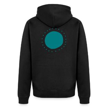 Circle points form - Unisex Premium Organic Zip Hoodie - black - Back - Nico (187cm)