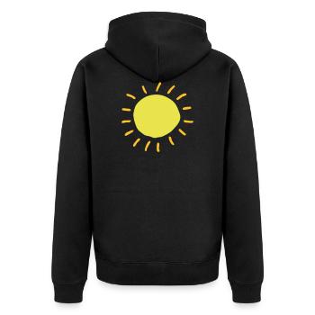 Sonne Stern Himmel Geschenkidee für den Sommer - Unisex Premium Bio Zip Hoodie - Schwarz - Hinten - Nico (187cm)