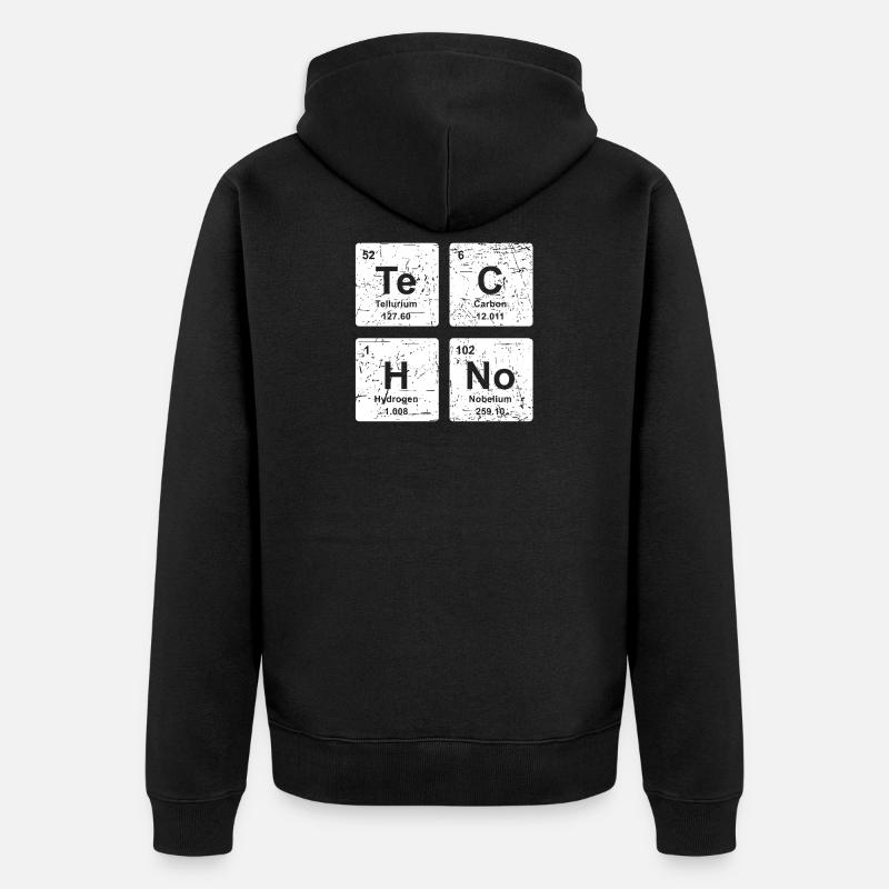 Techno - shirt chimie drôle - éléments vintage - Veste à capuche bio Premium Unisexe - noir