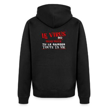 Boogie Woogie virus cadeau sport - Veste à capuche bio Premium Unisexe - noir - Dos - Nico (187cm)