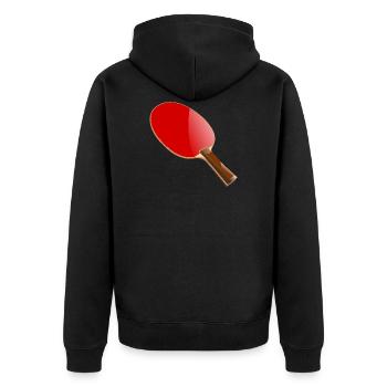 table tennis racket - Unisex Premium Organic Zip Hoodie - black - Back - Nico (187cm)