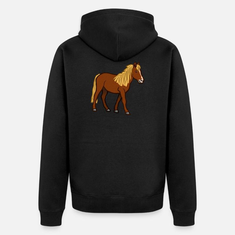 cheval - Veste à capuche bio Premium Unisexe - noir