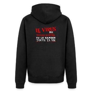 Patinage artistique virus cadeau sport - Veste à capuche bio Premium Unisexe - noir - Dos - Nico (187cm)