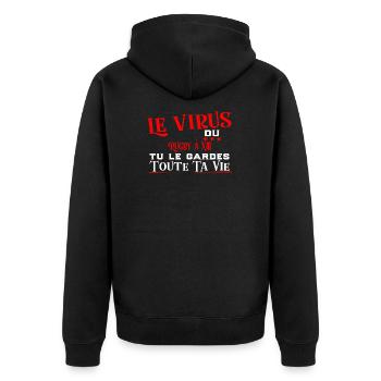 Rugby à XIII virus cadeau sport - Veste à capuche bio Premium Unisexe - noir - Dos - Nico (187cm)
