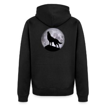 Wolf Full Moon Halloween Night Nightmare Nightmare - Unisex Premium Organic Zip Hoodie - black - Back - Nico (187cm)