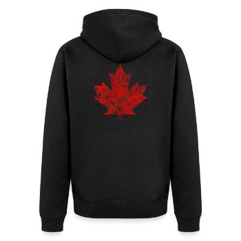 Canada Maple Leaf Maple Leaf Canada America Grunge - Unisex Premium Organic Zip Hoodie - black - Back - Nico (187cm)