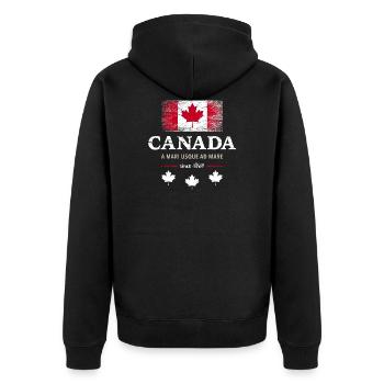 Canada Ottawa Maple Leaf Maple Leaf Canada America - Unisex Premium Organic Zip Hoodie - black - Back - Nico (187cm)
