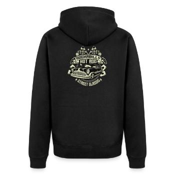 Rockabilly Hotrod - Unisex Premium Organic Zip Hoodie - black - Back - Nico (187cm)