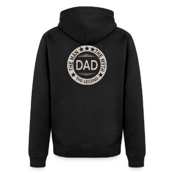 cadeau pour la fête de la Journée Lege cadeau Père papa Père Père - Veste à capuche bio Premium Unisexe - noir - Dos - Nico (187cm)