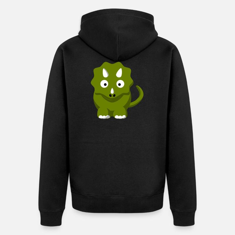 dessin animé Dinosaur Triceratops - Veste à capuche bio Premium Unisexe - noir